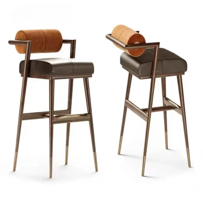 Feature Nordic Bar Chairs Luxury Design Stool Modern Ergonomic Bar Chairs Kitchen Living Room High Barkrukken Furniture SR50BC
