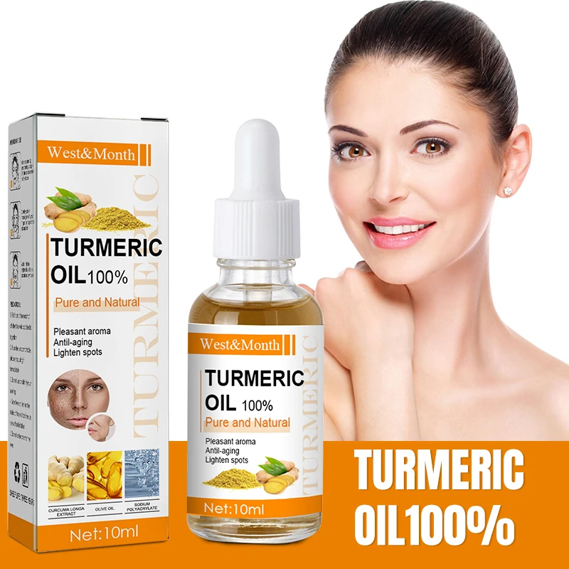 Moisturizing Face Serum Turmeric Essential Oil Lift Brighten Firming Skin Smooth Anti-aging Lighten Spots Face Care Essence 2