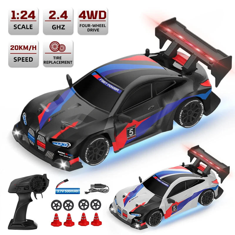 RC Car 4WD 1/24 Remote Control Cars 2.4G Radio High Speed Drift Racing High Speed Truck RTR Vehicle Toy Gift for Kids Children