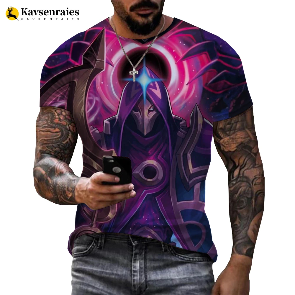 

Игровая Темная футболка Cosmic Jhin Skin для мужчин и женщин, футболки с 3D принтом, Повседневная футболка в стиле Харадзюку, уличные топы, Прямая поставка, 6XL