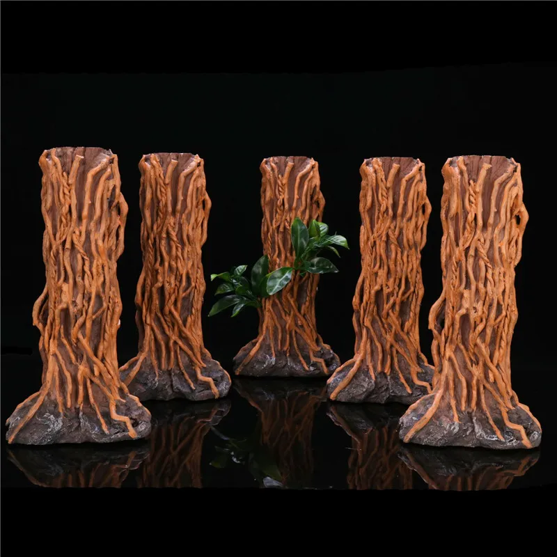 Aquarium Driftwood Simulation Wood Stump Fish Shrimp Shelter Resin