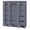 Closet Wardrobe Portable Closet for Bedroom Clothes Rail with Non-Woven Fabric Cover Clothes Storage Organizer  12 Compartments 6