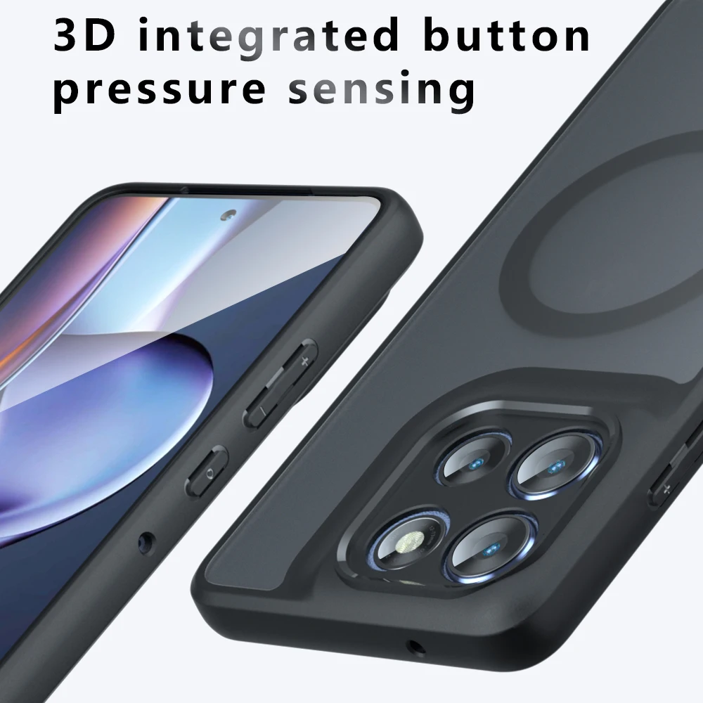 Magnetic TPU Frame Translucent Matte Plastic Phone Case