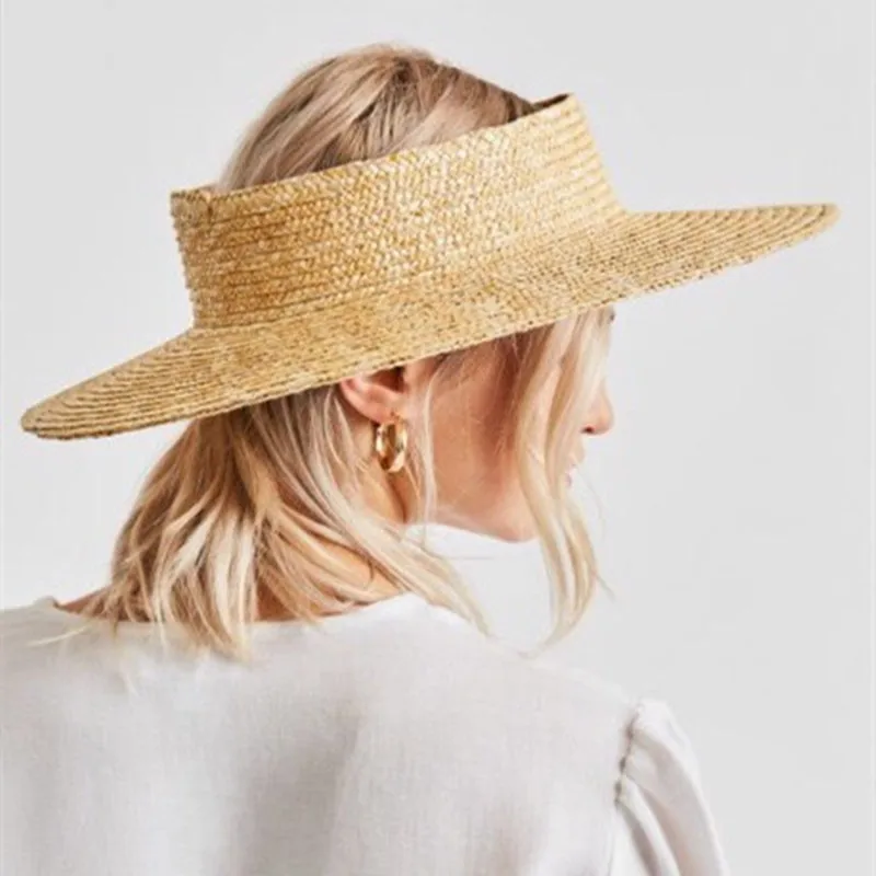 Summer Empty Top Round Sun Hats For Women Elegant Wide Large Brim Beach Straw Hat Casual Panama Caps Uv Protection Cap Sombrero 3