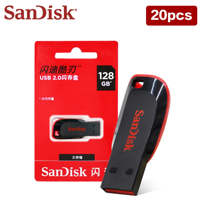 20 stücke Großhandel Sandisk USB 2,0 USB-Stick cz50 u Festplatte 16GB 32GB 64GB 128GB Original USB-Flash-Laufwerk Speicher Pen drive für Computer – Detail 11