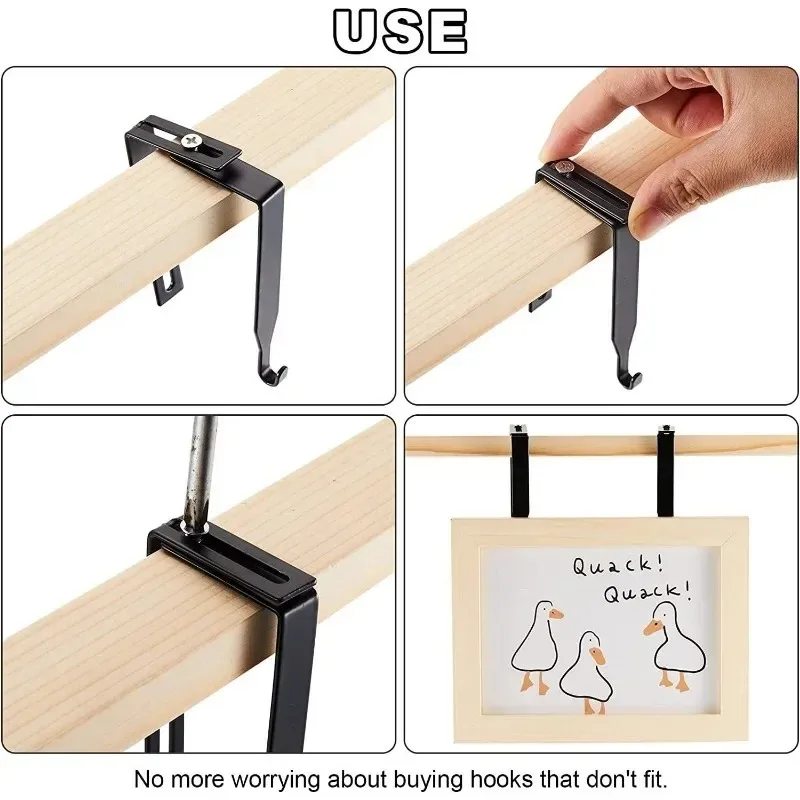 1/5PCS Adjustable Door Storage Hooks Metal Hanging Rack for Cabinet Partition Clothes Hat Towel Hanger Home Storage Organization