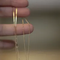 Collier chaîne Simple en argent Sterling 925 plaqué or 14K pour femmes, bijoux polyvalents de tempérament à la mode 5