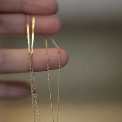 Elegant 14K Gold - Plated Sterling Silver Chain Necklace (Gold 45CM)