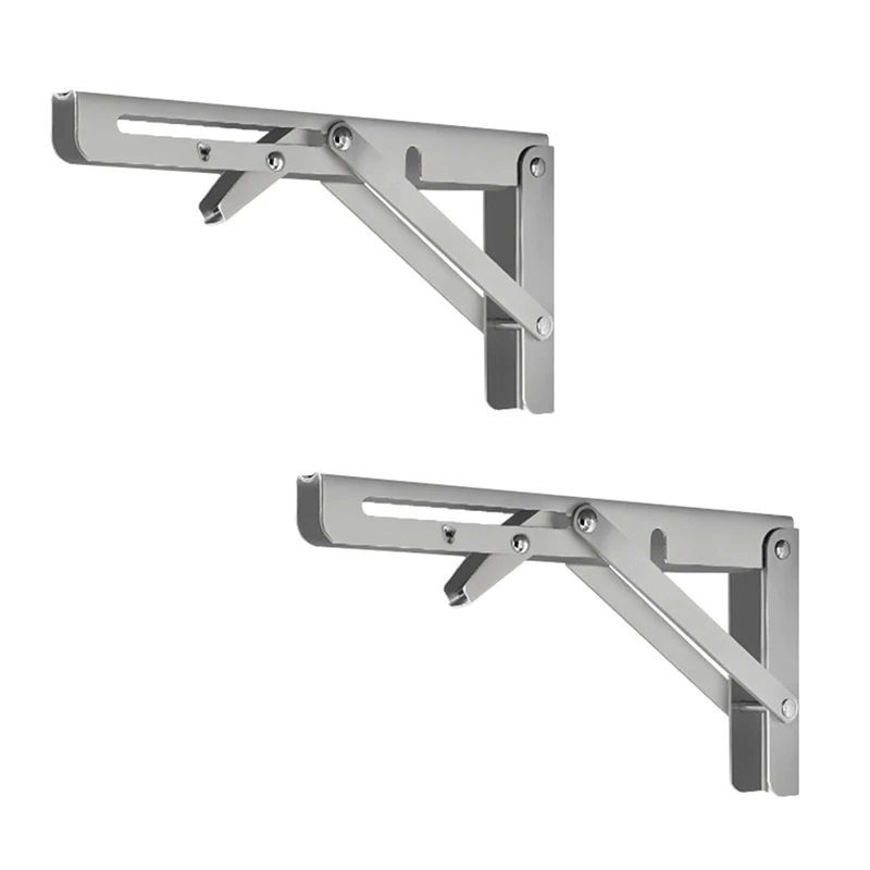

2PCS Heavy Duty Folding Shelf Brackets Triangular Bracket Shelf Wall Shelf Support Frame For Bench Table With Screws