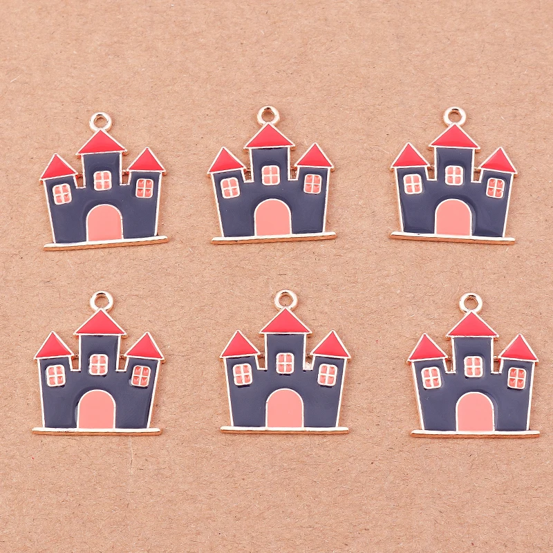 10 stücke niedlichen Emaille Schloss Charms Halloween Anhänger für Schmuck Herstellung Halskette Ohrringe DIY Halloween Geschenke Zubehör – Detail 16