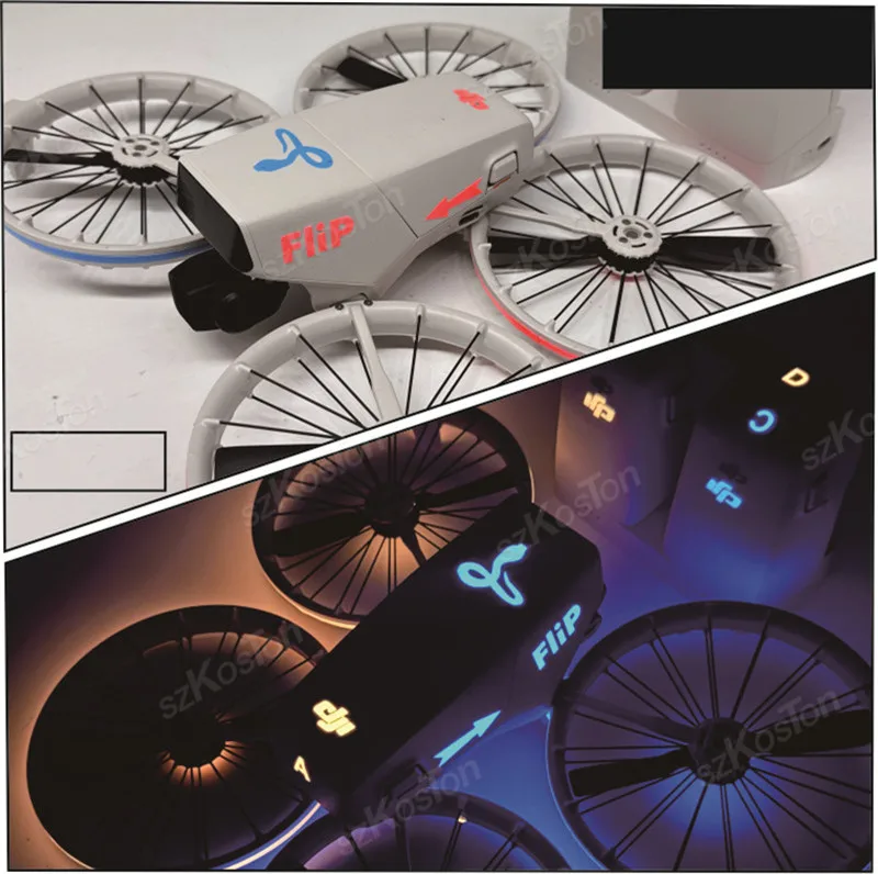 Colorful Luminous Stickers For DJI Flip Waterproof Night Flight Warning Luminous Change Stickers For DJI flip Drone Accessories