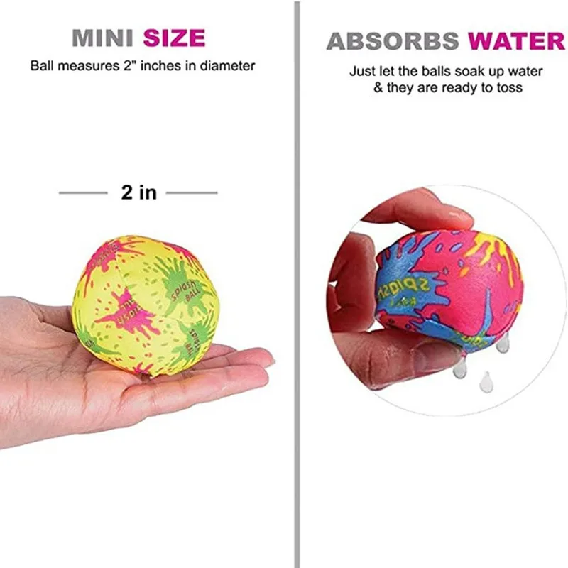 100/10pcs Reusable Water Balls Water Toys Beach Balls Absorbent Cotton Balls Cotton Soaker Bomb Balls Water Bouncing Balls Pool 5