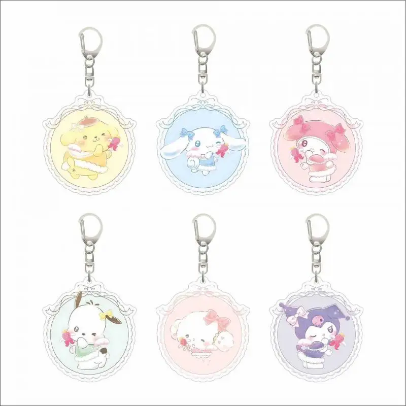 

Kawaii Sanrio Keychain Lovelypochacco My Melody Acrylic Lace Style Keychain Backpack Pendant Cartoon Pendant Christmas Girl Gift