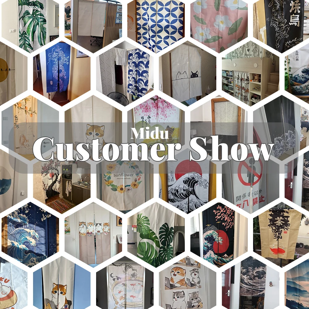 Japanese 3D Printing Door Curtain Partition Kitchen Doorway Restaurant Decor Noren Washable Half-Curtain for Living Room decor curtains