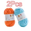 2Pcs total 100g Velvet Yarn for hand knitting Chenille Crchet Yarn thick Line knit Scarf Hat sweater blanket crocheting thread 3