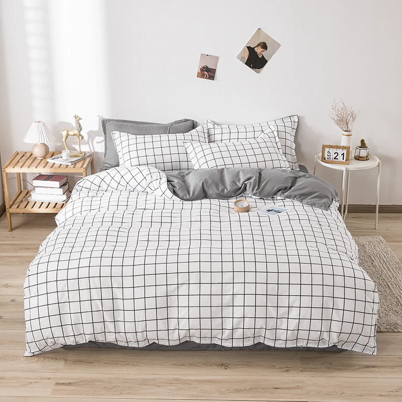 

Grid Lattice Duvet Cover Available In Size 220x240 Includes Pillowcase And Bedding Set Also Acts As A Quilt Cover Blanket