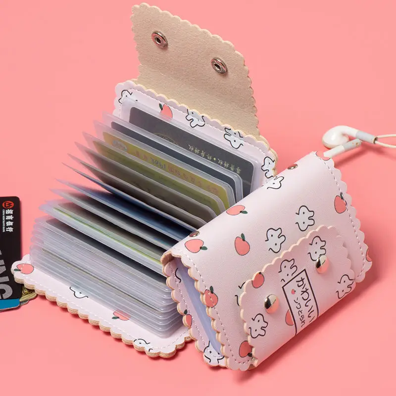 

Корейский милый мультяшный кошелек для карт с несколькими отделениями для карт, кошелек для карт с защитой от радиочастотной идентификации и кредитных карт, кошелек для школьников, кошелек для монет