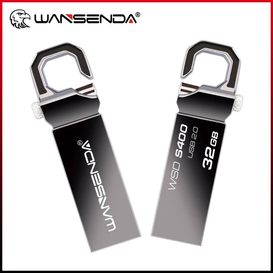 USB Flash Drive WANSENDA Keychain USB Flash Drive 128GB 64GB 32GB 16GB 8GB 4GB Metal Pen Drive Waterproof Thumbdrive