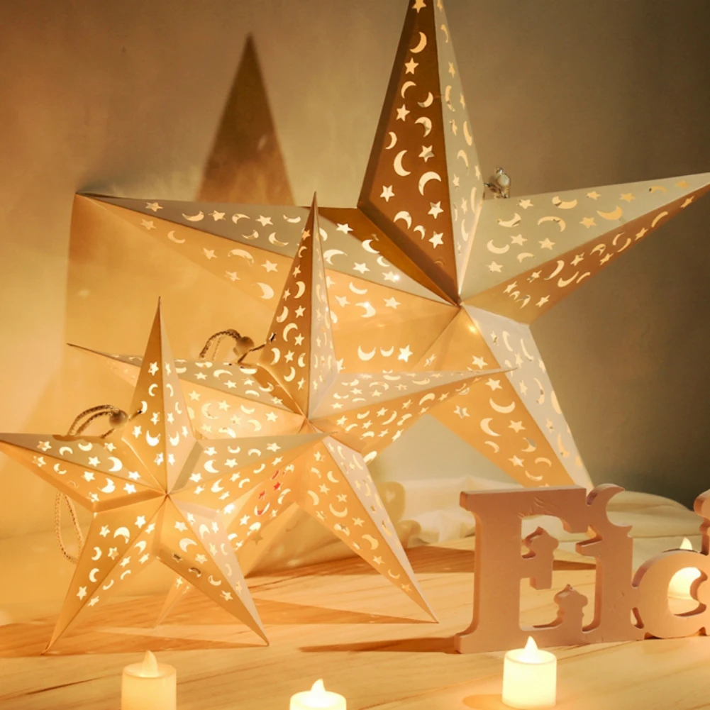 ハトの飾り　ランプ 30/45/60cm Hollow Out Star Hanging Pendant Led Light Window