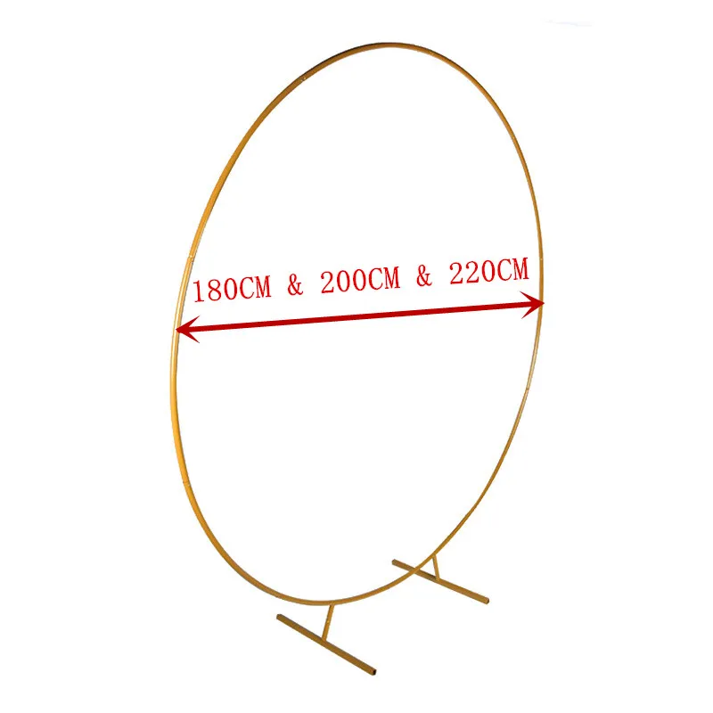 1 Set Wedding Round Arch Stands, Size 6FT 6.6FT 7.2FT, Color Gold,Balloon Holder,Wedding props