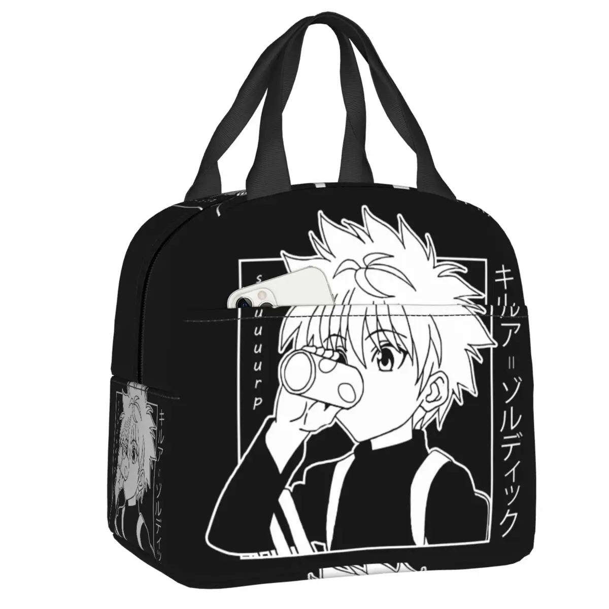 

Hunter X Hunter Portable Lunch Boxes Leakproof Killua Zoldyck Cooler Thermal Food Insulated Lunch Bag Kids School Children