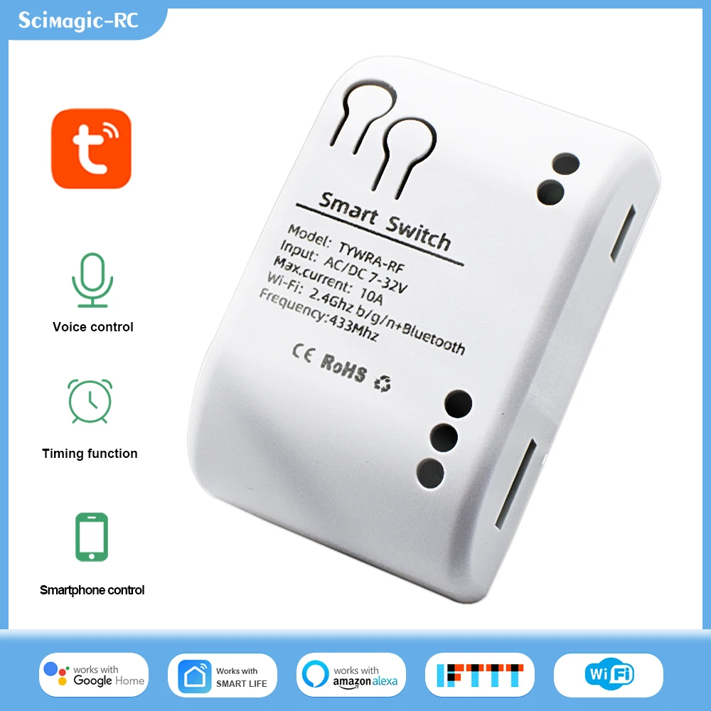 

Tuya Smart Life Jog Inching Switch Module AC DC 7-32V 85-250V DIY Смарт-переключатель Реле DIY Голосовое управление Alexa Google Home