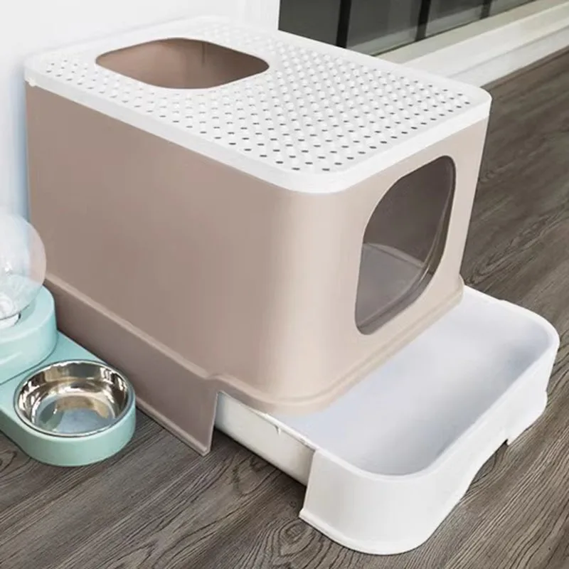 

Tray Cat Bedpans Shovel Sand Villa Bathroom Enclosure Cat Toilet Carpet High Top Entry Caixa De Areia Para Gato Pet Items