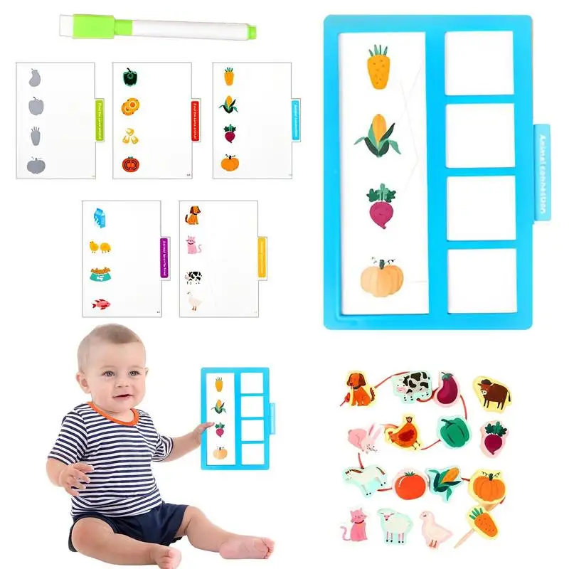 

Toddler Lacing Beads Sorting Game 3-in-1 Montessori Lacing Toys Preschool Fine Motor Skills Educational Toy For 3 4 5 Years Old