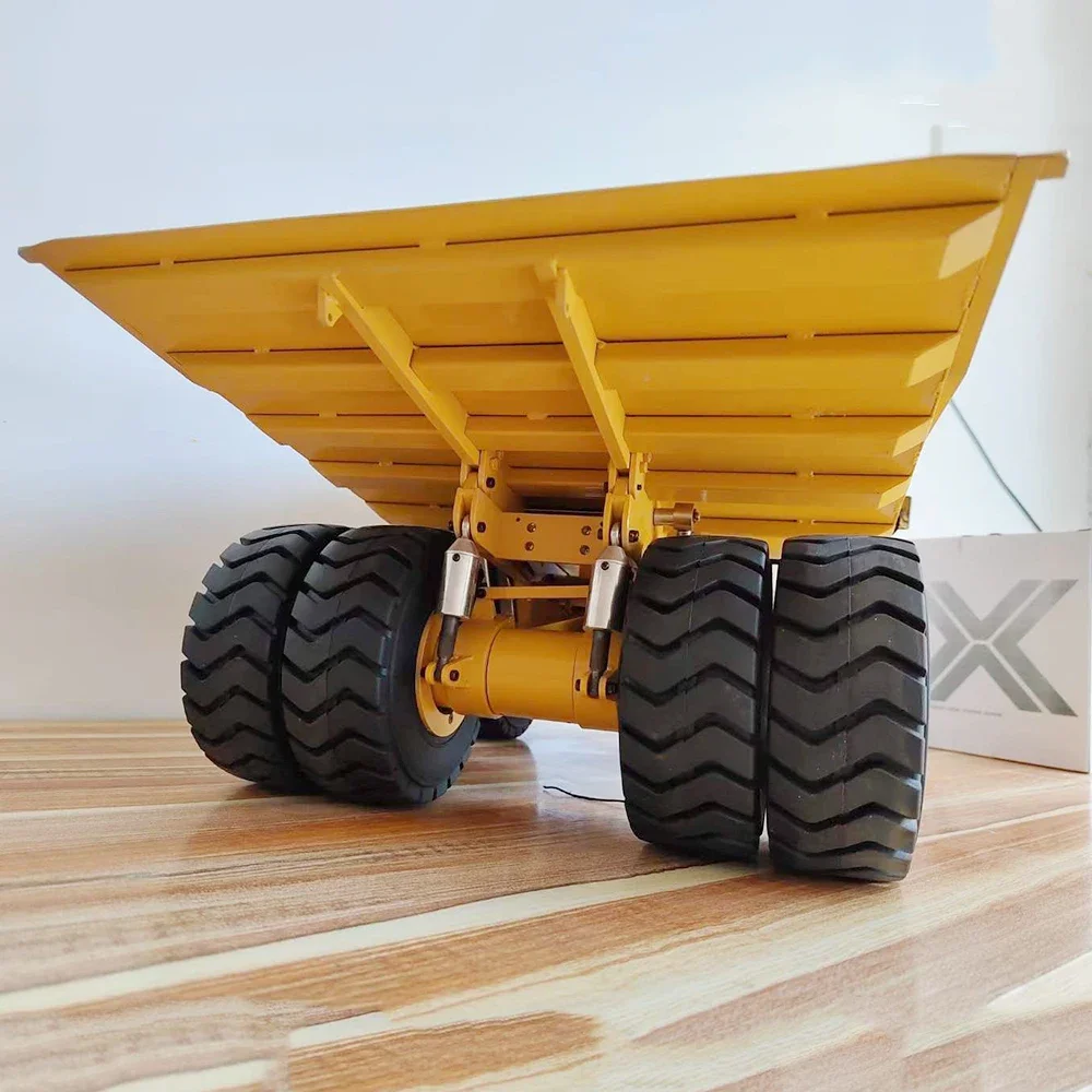 RC Trucks 1/20 793D Hydraulic RC Mining Truck Metal Model Hydraulic Dump Truck with Light System Remote Control Car Model Toy 5