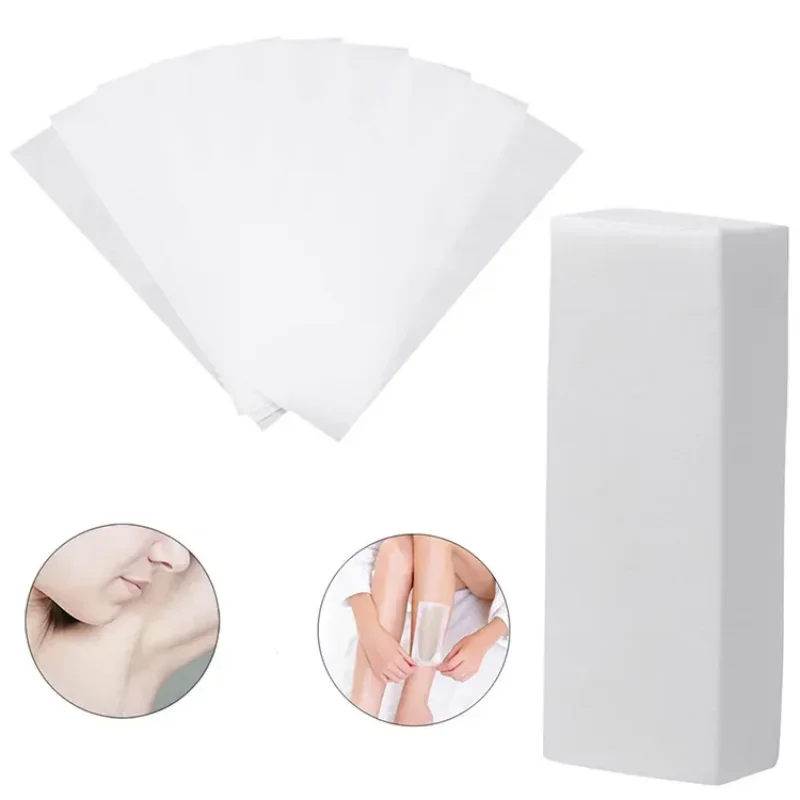 100Pcs Professional Hair Removal Waxing Strips Non-woven Fabric Waxing Papers Depilatory Beauty Tool for Leg Hairs Removal 6