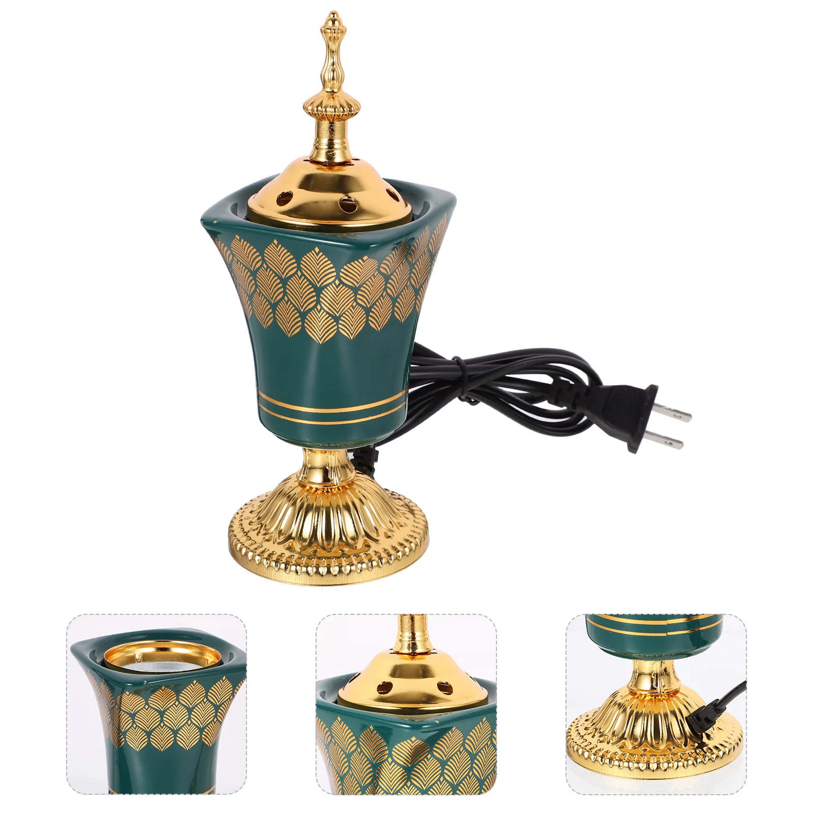 

Electric Incense Burner Vintage Arabic Incense Burner Middle Eastern Style Tabletop Electric Censer Aroma Burner Oud