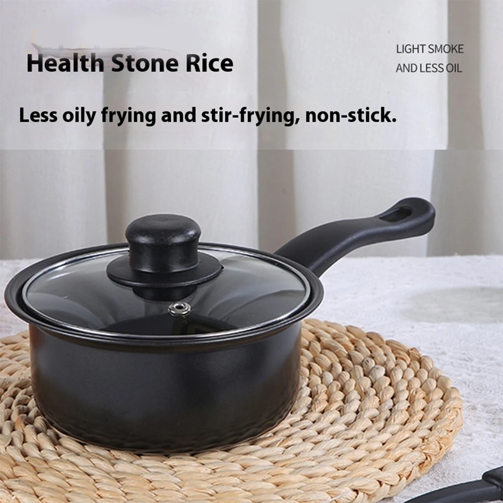 12-Piece Non-Stick Cookware Set Deep Frying Pan with Lid Milk Pot Maifan Stone Frying Pan Stackable Pot Set for All Hob