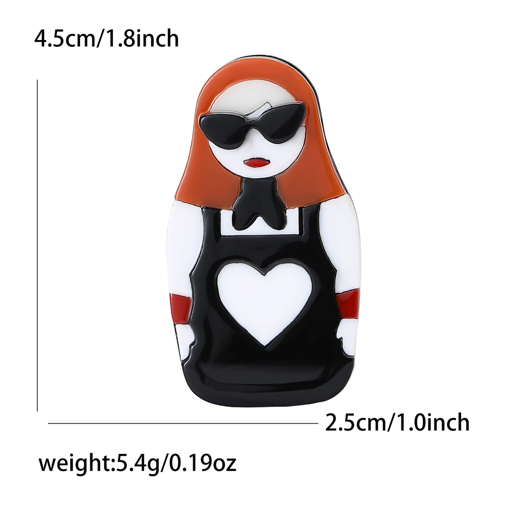 Elegante Acryl-Mädchen-Broschen für Frauen, Unisex, Charakter-Gesichtsnadeln, Büro, Party, lustig, luxuriös, Freund, Geschenke, Schmuckzubehör – Detail 18