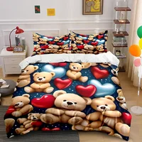 Ensemble cadeau décoratif d'ours en peluche, plusieurs tailles pour chambre d'enfant et d'adulte, magnifique ensemble de literie 3 pièces, cadeau 5