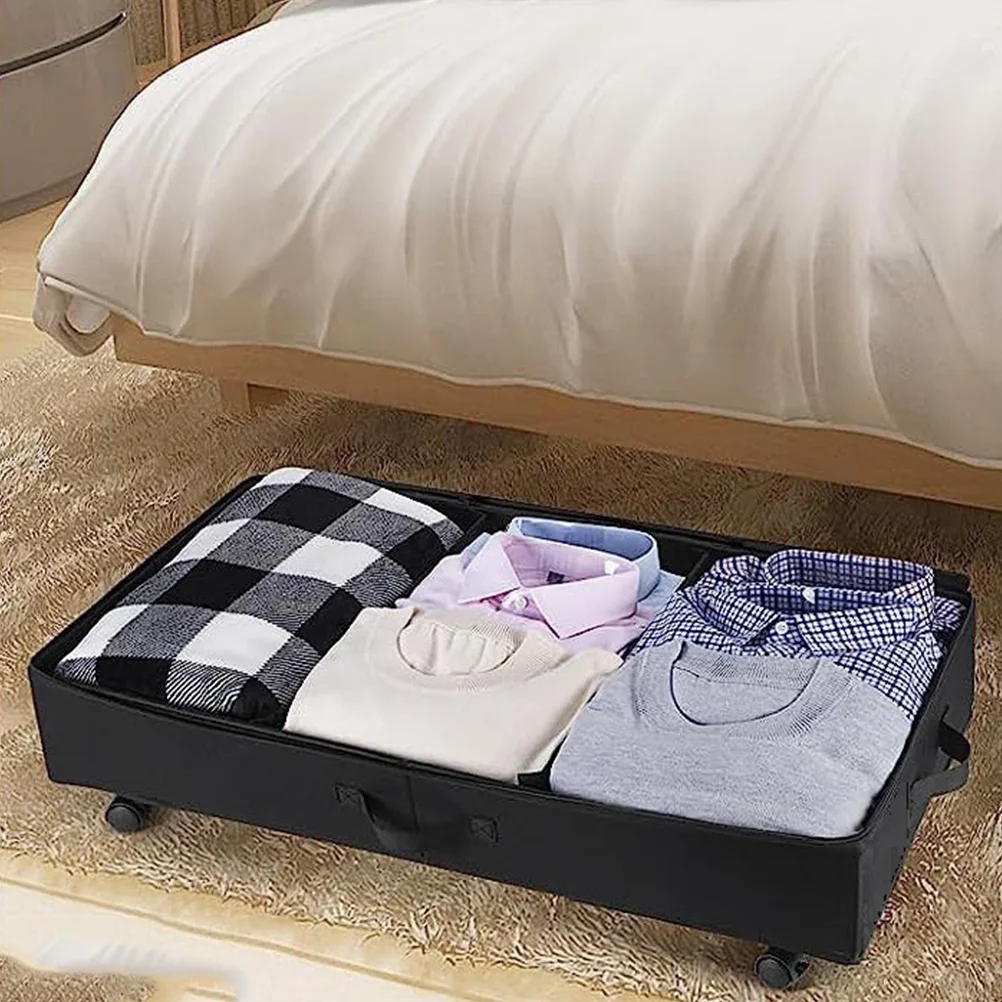 

Wheel Design Storage Bag Clothes Case Crates Bin Quilt Clothing Organizer Bins