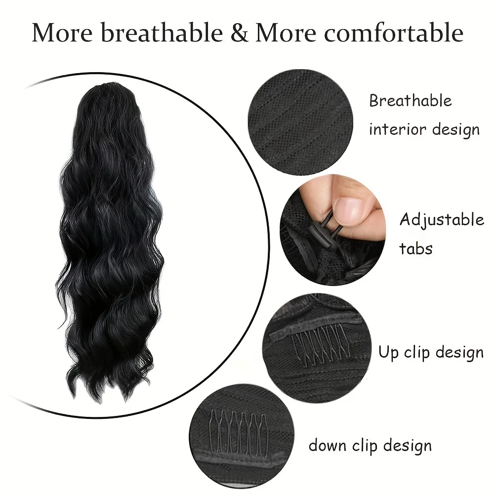 Body Wave Ponytail Human Hair Extensions Drawstring Remy Natural Black human hair extensions