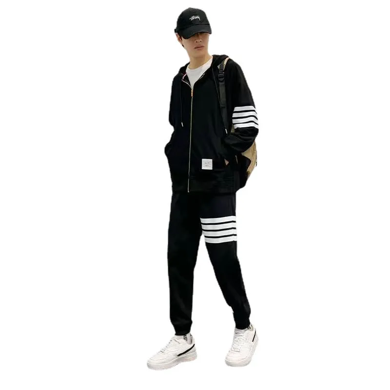 

Popular 2022 New Autumn and Winter Zipper Hooded Cotton Sports Break Shopping Couple Jacket Pants Set