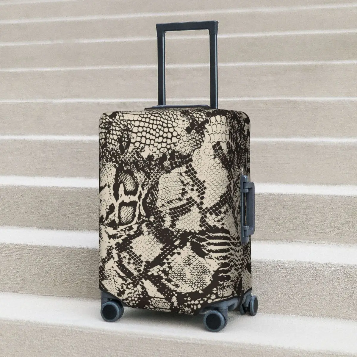 Vintage Snakeskin Suitcase Cover Snake Skin Print Animal Useful Cruise Trip Protector Luggage Supplies Holiday