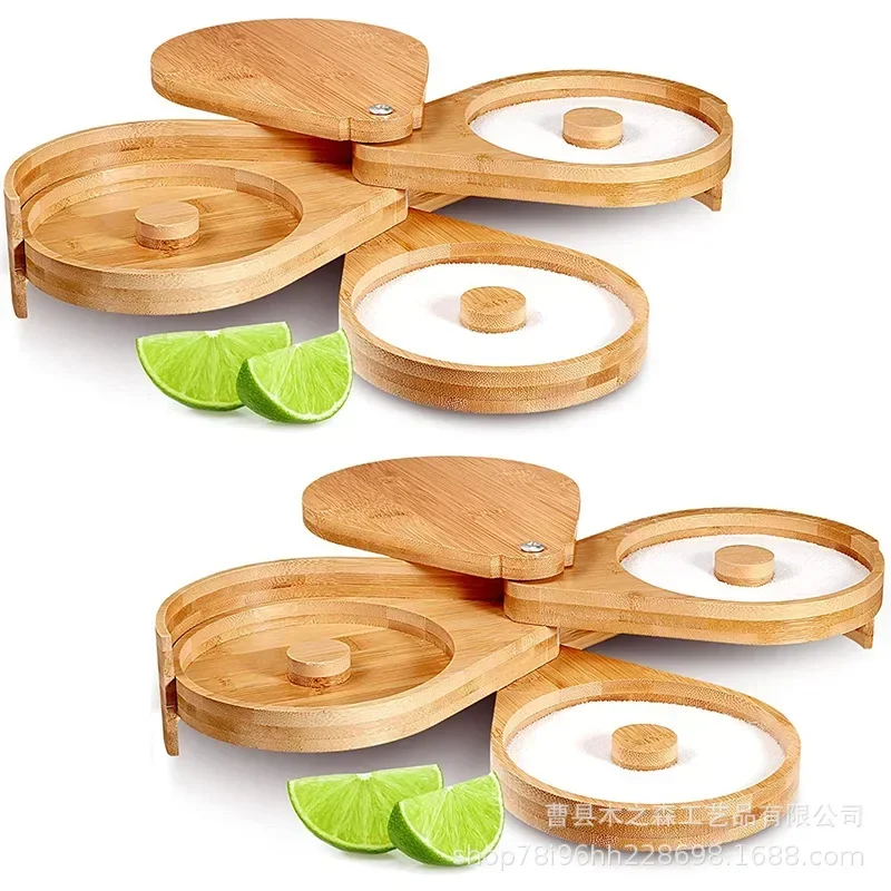HALE OTEIR Margarita Salz Rimmer, Doppelhalter Glas Rimmer Mit 2 Kleiner Becher Aus Edelstahl Salzbox Gewürzbehälter Barkeeper Werkzeug Für Cocktail