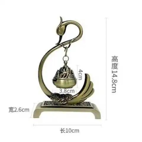 Creative Mini Aromatherapy Incense Burner, Home Indoor Zen Tea Ceremony Decorations, Metal Swan Shape Small Hanging Furnace, 1Pc