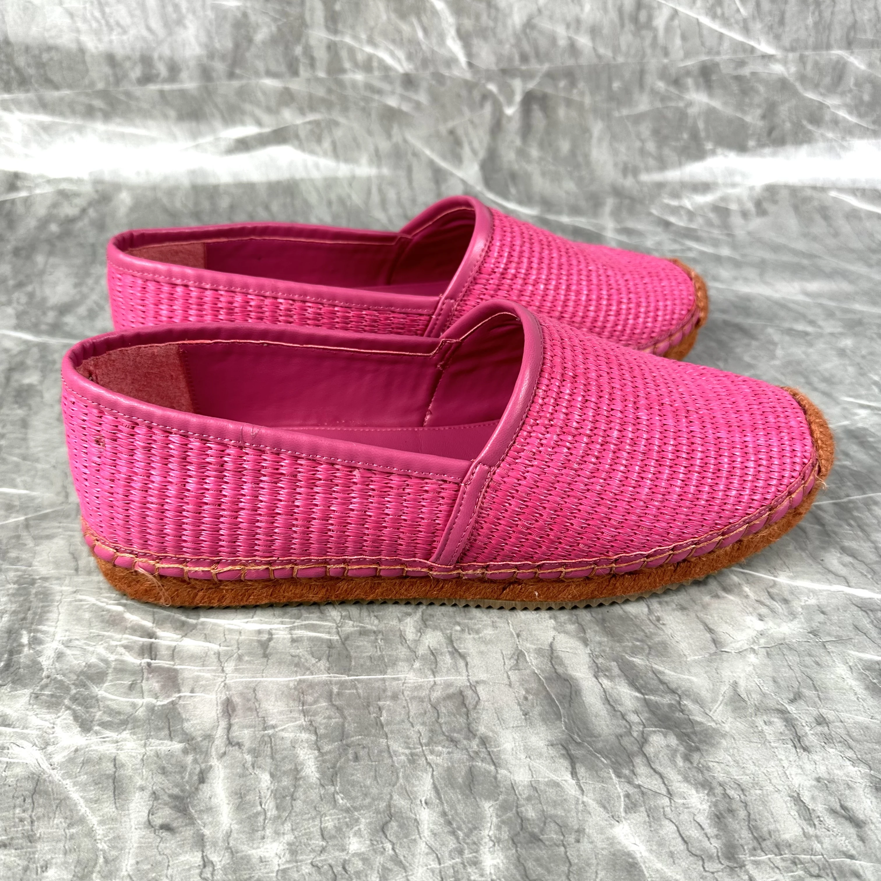 Grass Woven Thick Soled Fisherman's Shoes Female Round Toe Slip On Shallow Comfortable Luxury Brand Casual Loafers Shoes
