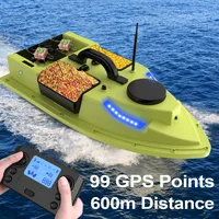 RC GPS Bait Boat 99 Points Professional Outdoor 4 Hopper Remote Control Fishing Boat 3KG Load 600M LED Light Auto Return 1