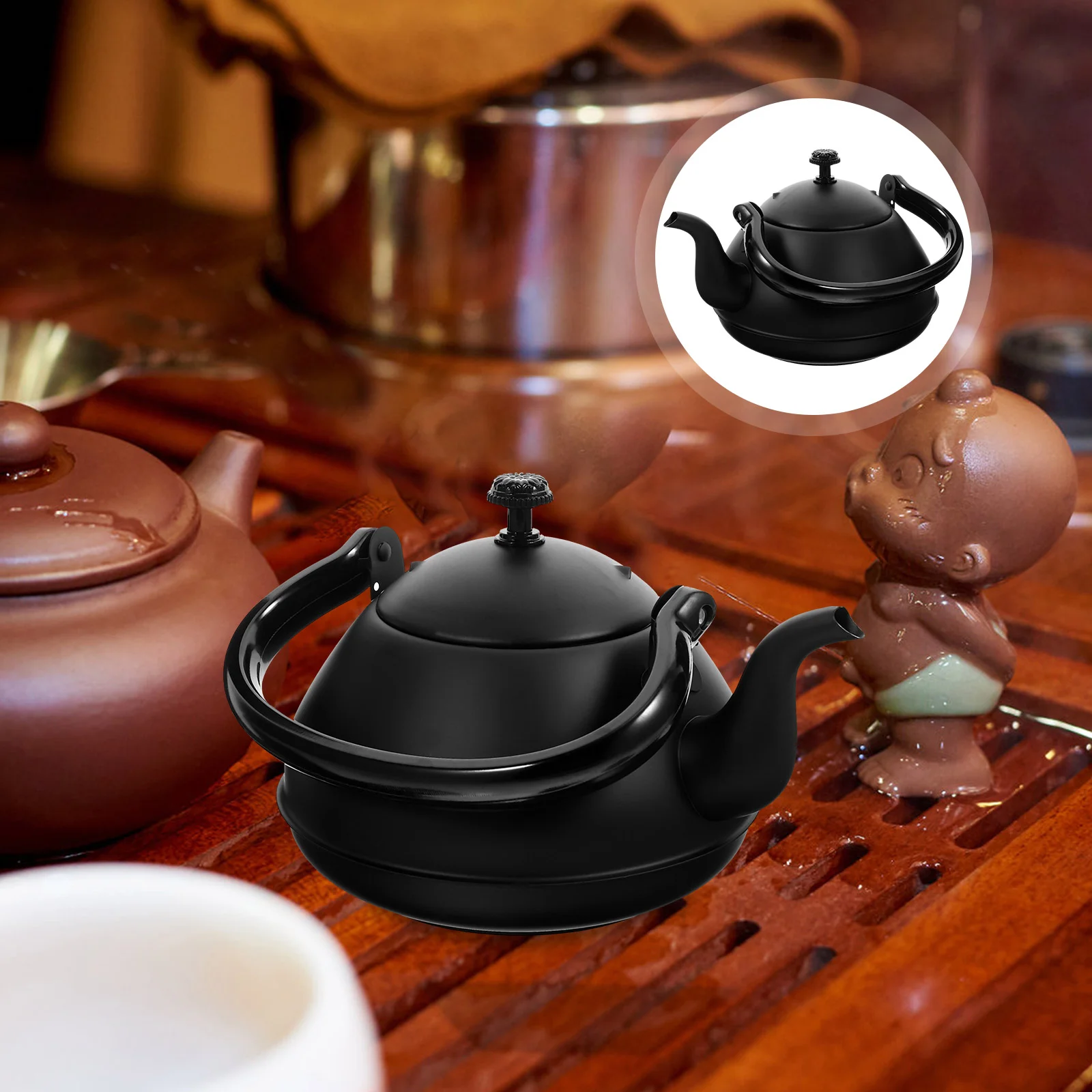

Stainless Steel Anti-scalding Kettle Retro Kungfu Tea Brewing Kettle Outdoor Small Kettle Household Induction Cooker Teapot
