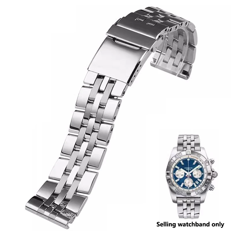 Cinturino Solido In Acciaio Inossidabile 20Mm 22Mm 24Mm Bracciale Per Orologio Breitling Per Avenger Navittimer Superocean Con Logo