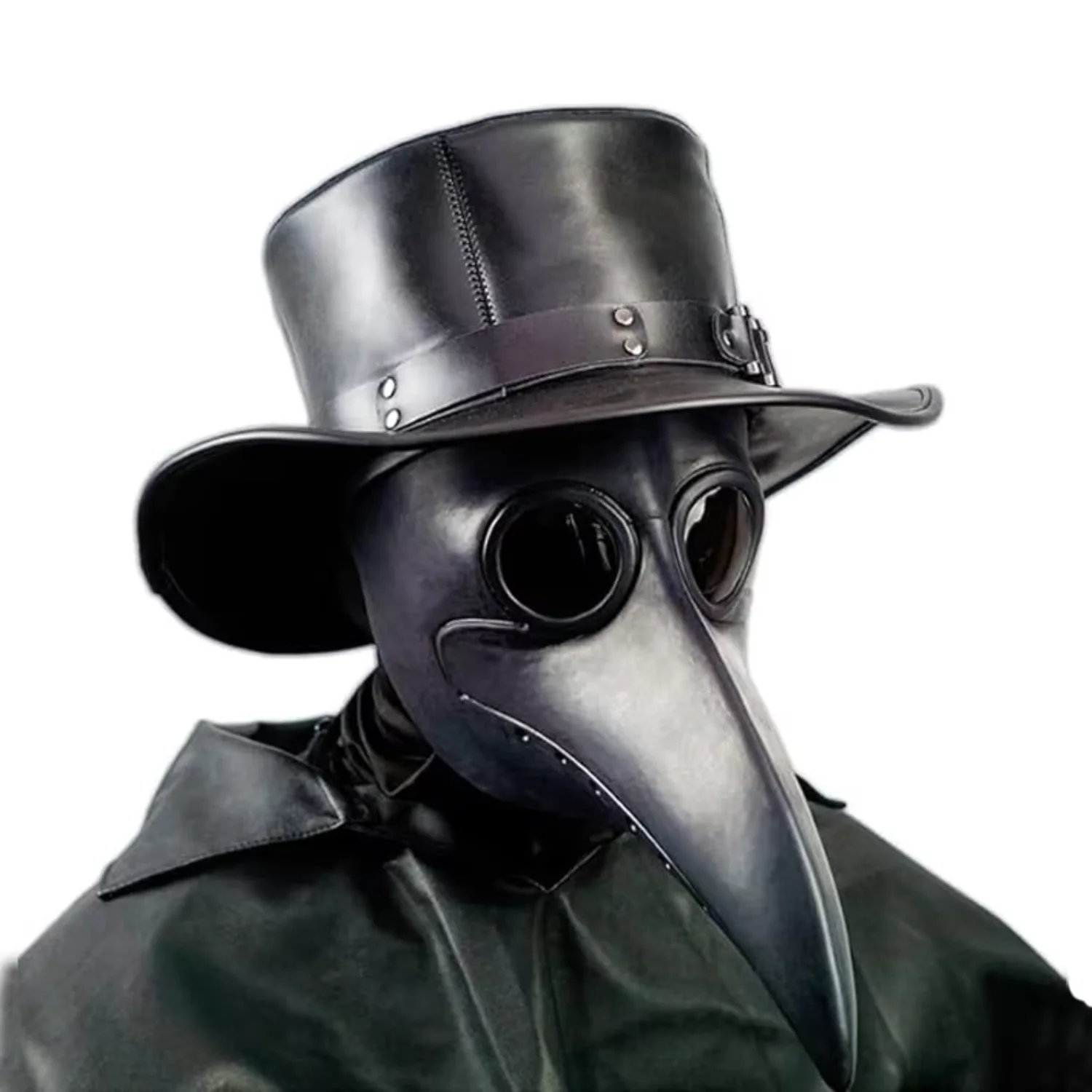 Plague Doctor Mask Black Long Nose Bird Beak Steampunk Halloween Costume Props Mask Gas Costume for Kid and Adult