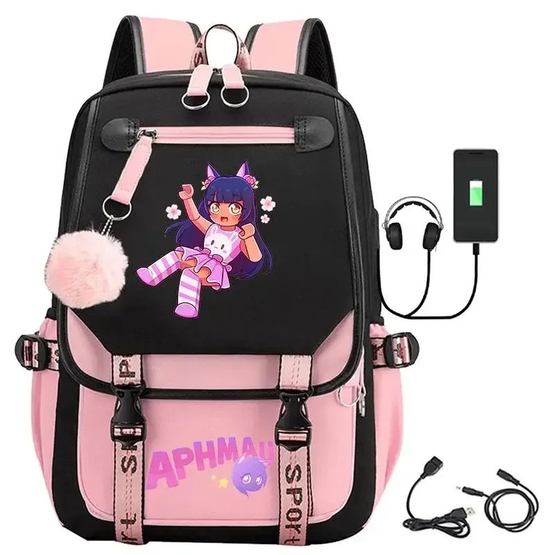 Korean Fashion Aphmau Cartoon Print Schoolbag for Teenager Girl Backpack Students School Bags Women Travel Mochila 6