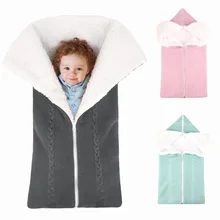 

Newborn Baby Sleeping Bag Winter Warm Sleeping Bag Infant Zipper Knit Wrap Swaddling Stroller Wrap Blanket Baby Sleeping Bag
