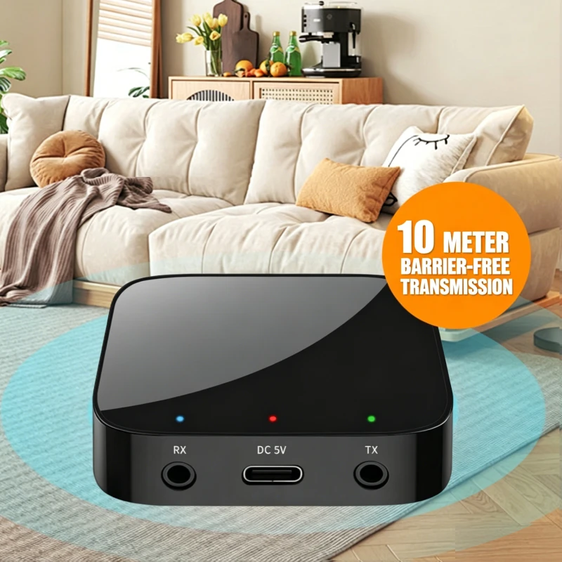 KEBIDUMEI 블루투스 6.0 오디오 수신기 송신기 3.5mm AUX(마이크 포함) 차량용 스피커용 HIFI 스테레오 무선,Bluetooth 6.0 Audio Receiver Transmitter 3.5m
