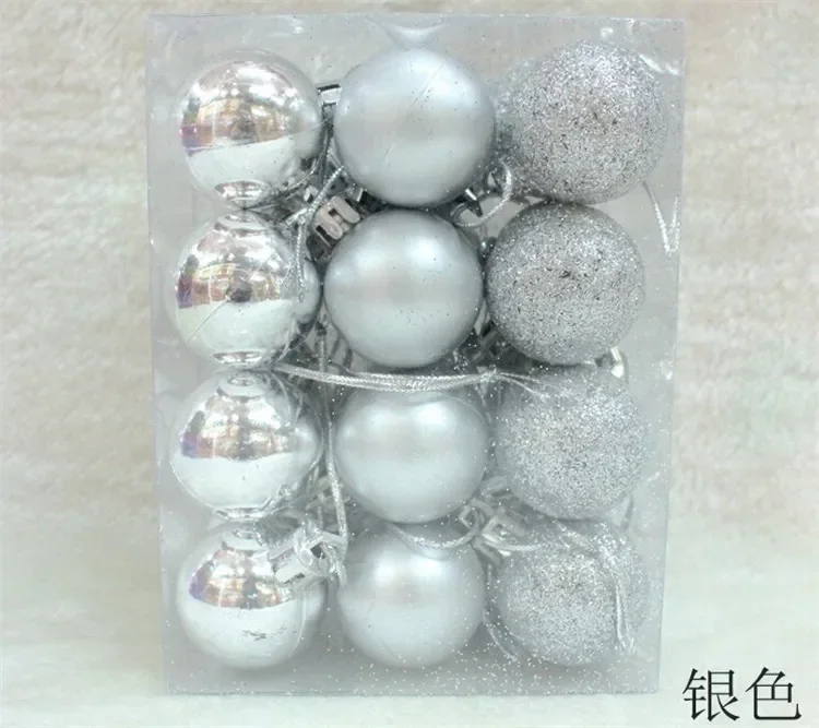 24 bolas de Navidad de plástico para árbol de Navidad, doradas, rojas y rosas, decoración colgante para Navidad 2024