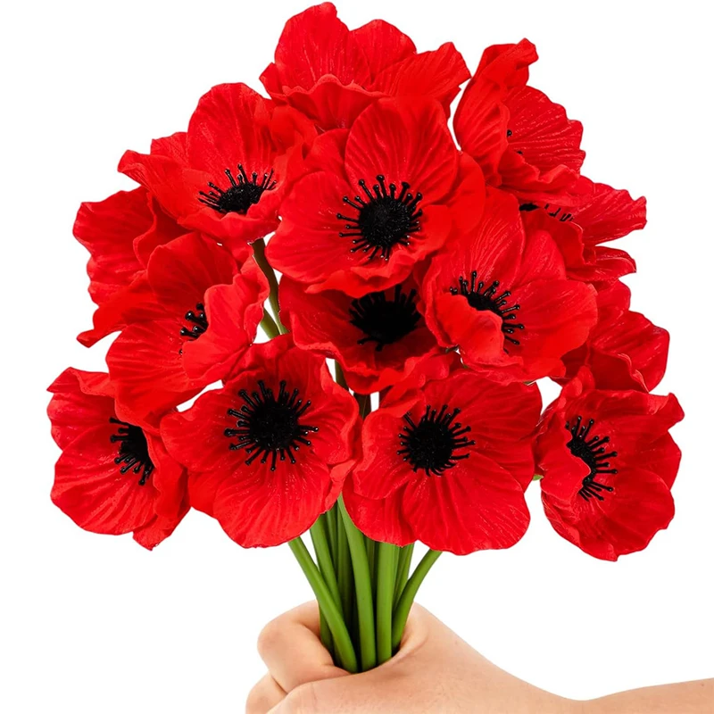 3/5 Stück künstliche Blumen, Blumenstrauß, Seidenmohn, künstliche Blumen für Heimdekoration, Garten, Party, Hochzeit, Dekoration, DIY-Zubehör